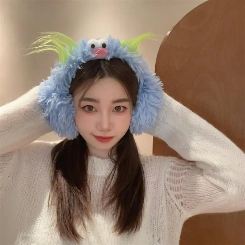 Soft Plush Ear Warmer Winter Warm Women Fluffy Monsters Earflap Outdoor Cold Protection EarMuffs Ear Cover Outdoor Cover