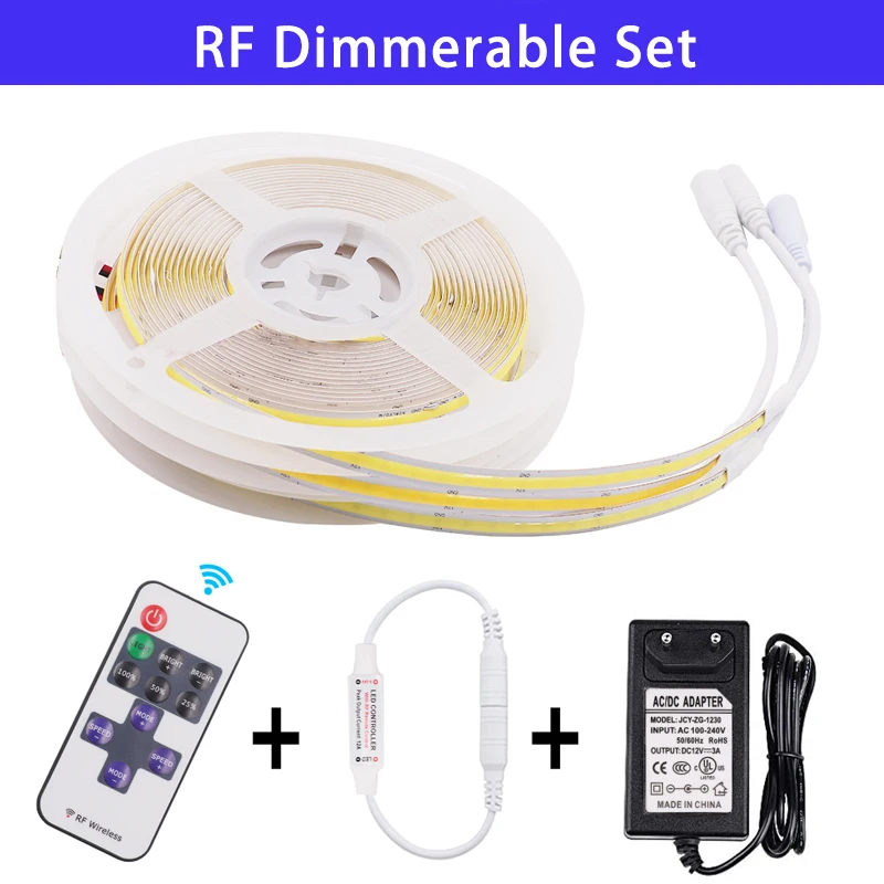 Striscia LED COB 2 Metri Bianco Naturale 4000K – WiFi, Dimmerabile Con App E Telecomando, Alimentatore 12V Incluso, Autoadesiva, Tuya
