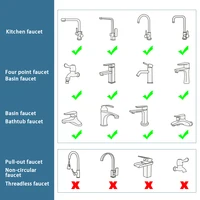 1080° Bathroom Water Tap Nozzle Universal Rotation Faucet Extender Sprayer Kitchen Tap Extend Adapter Aerator 2 Spray Modes 2