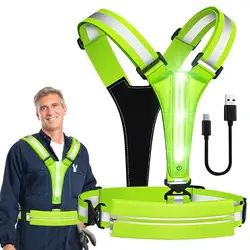 High Visibility Reflection Vest Cycling Vest Reflective Safety Belt With LED Light Night Running Cycling Walking Jogging Vests