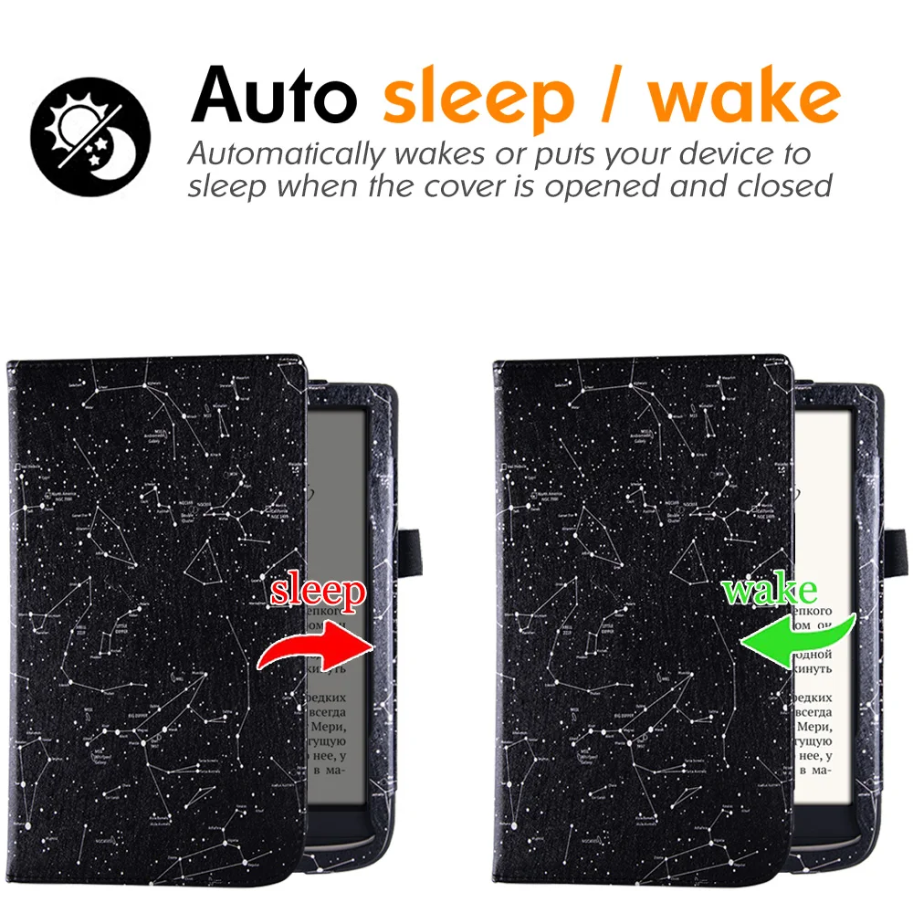 Stand Case para Pocketbook E-reader Capa de Couro pu com Alça de Mão Auto Dormir And Wake 740 Inkpad Pro Inkpad Color - Imagem 2