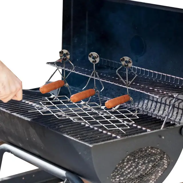 Hordozható Bbq Rozsdamentes Acél Grill Állvány Vicces Hot Dog Kolbászállvány Tartó Forma Pörkölt Szerszámok - Image 3