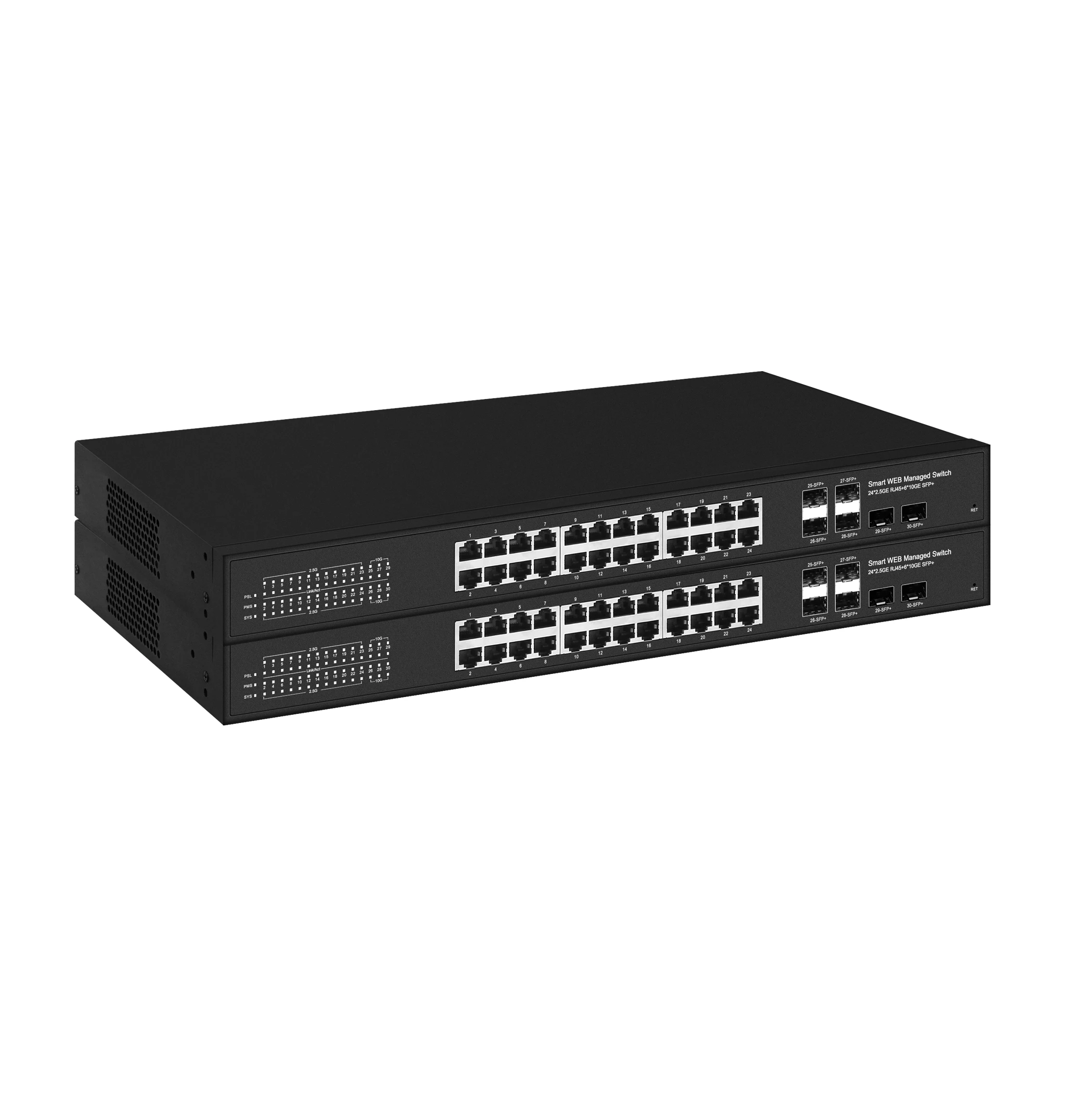 라이트 스마트 24 포트 2.5G POE 또는 비 관리 스위치, 6*10G SFP + 업 링크