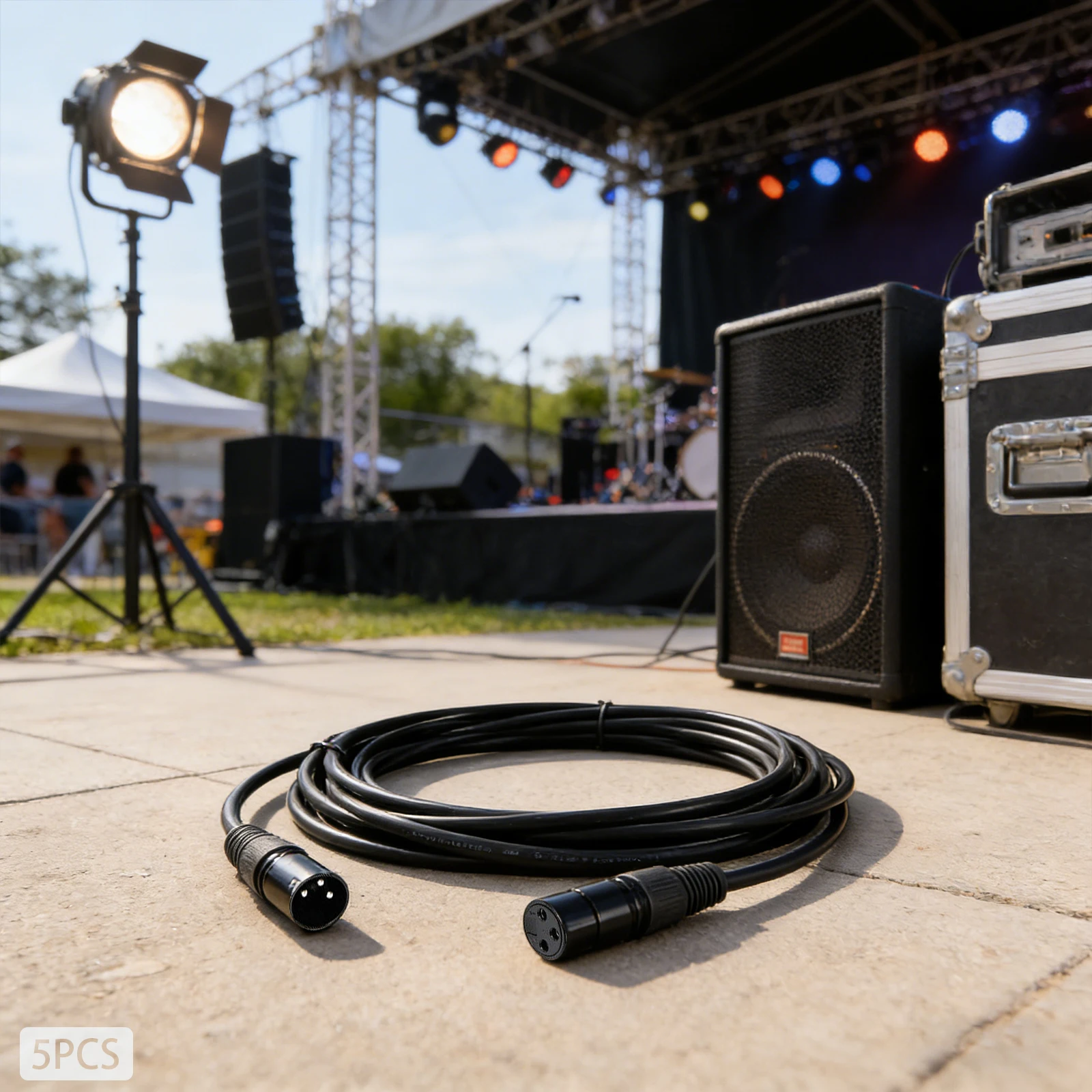 5 Stück 1 m langes DMX-Kabel, 3-poliges XLR-DMX-Kabel-Set für Bühnenbeleuchtung, digitale Audiosteuerung, LED-PAR, sorgen für eine präzise Datenübertragung – Detail 1