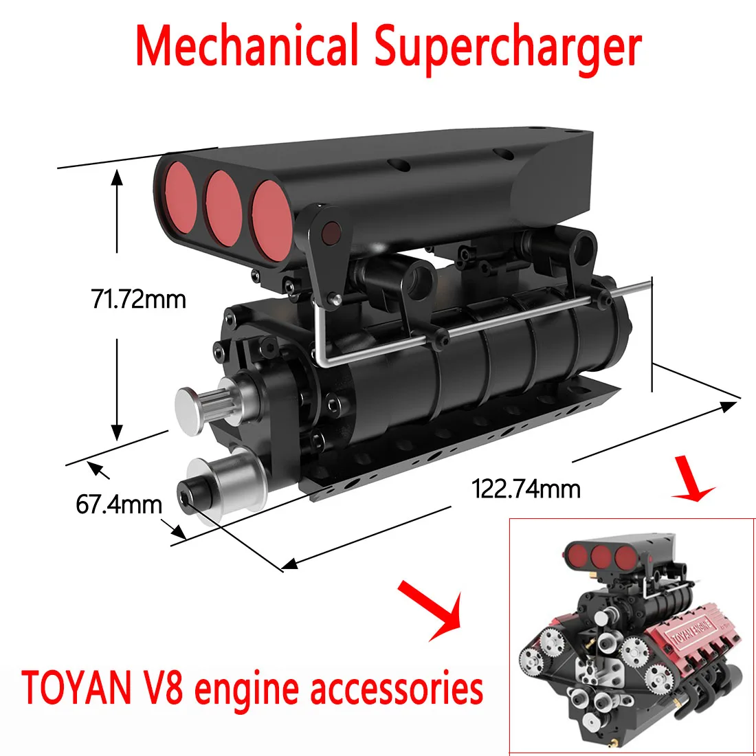 Toyan Fs-V800 Accessori Modello Motore Compressore Meccanico Mini Motore Compressore