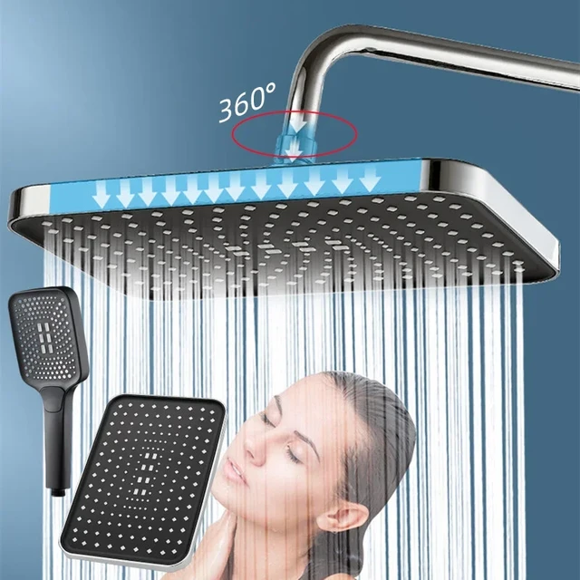 Pommeau de douche haute pression avec tuyau, économie d'eau, arrêt à une  touche, 6 modes réglables, déterminer la pomme de douche, accessoires