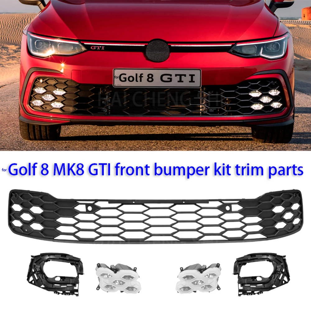 RadiatorLowerGrilleLEDFogLampFrontBumperKitForVolkswagenGolf
