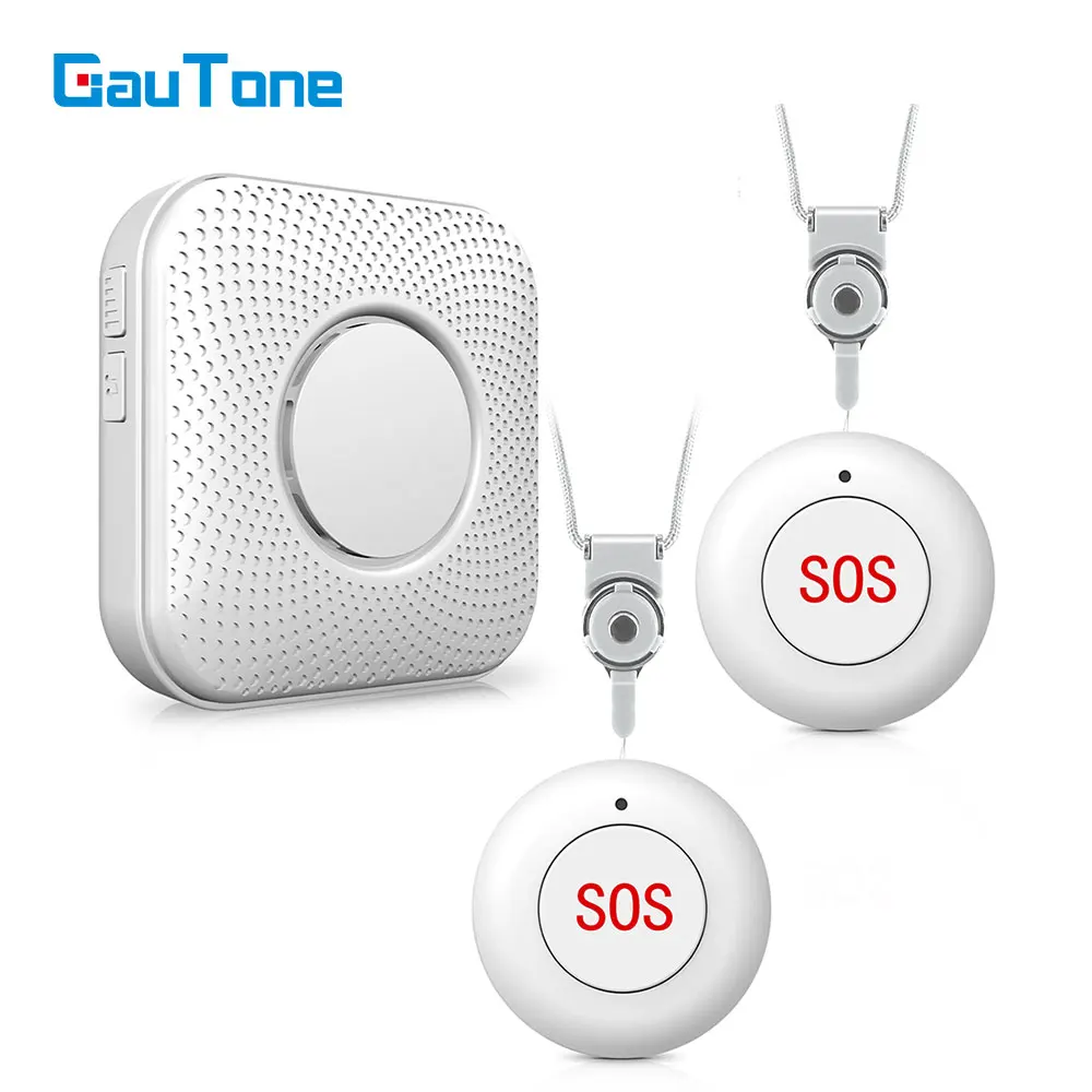 Wireless SOS Button Caregiver Page Emergency Medical Alert System For Seniors Patients Elderly At Home Panic Button