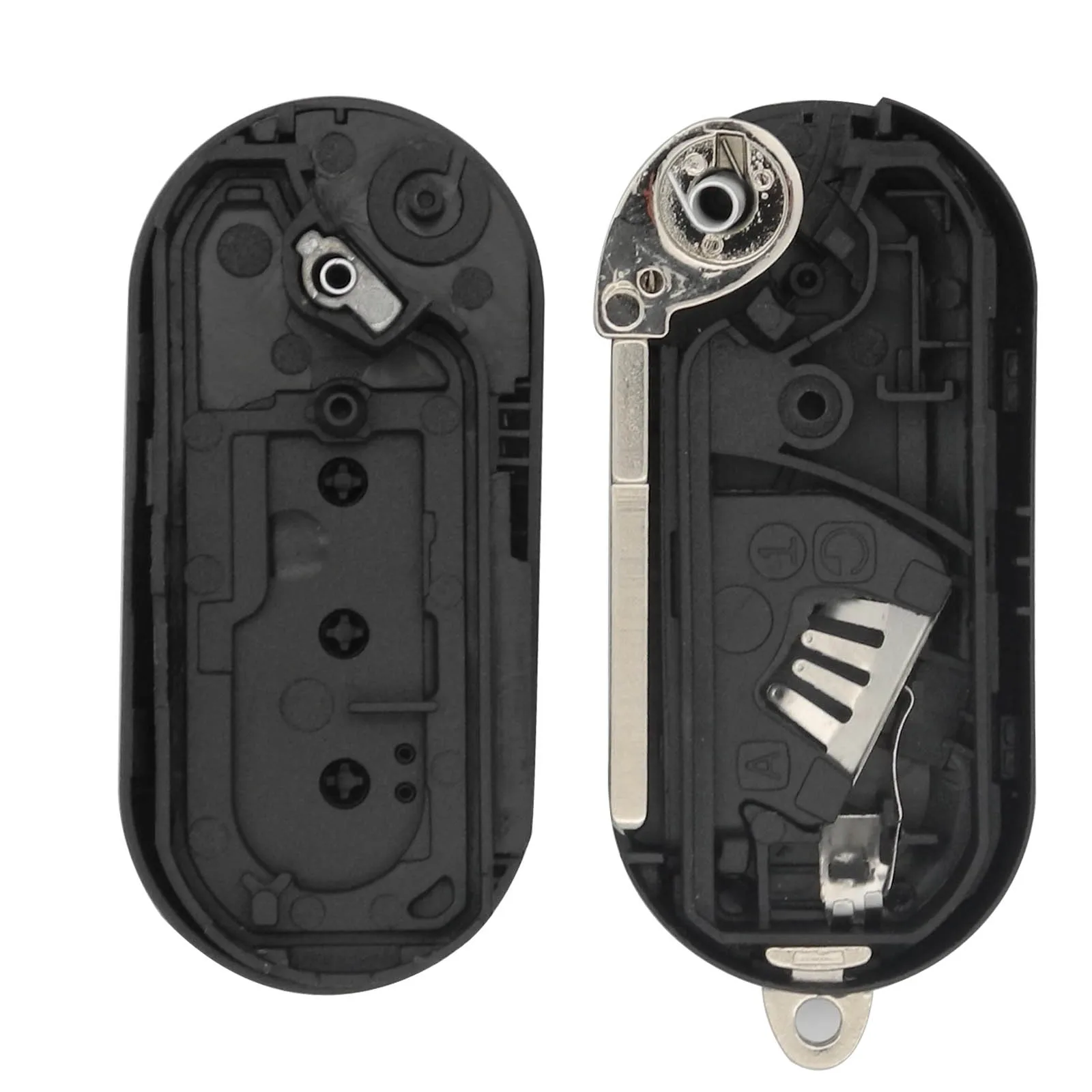 jingyuqin 2/3BTN Remote Car Key Shell Case For Fiat 500 Panda Punto Bravo Ducato Peugeot Boxer Citroen Jumper Auto Uncut Blade car key shell