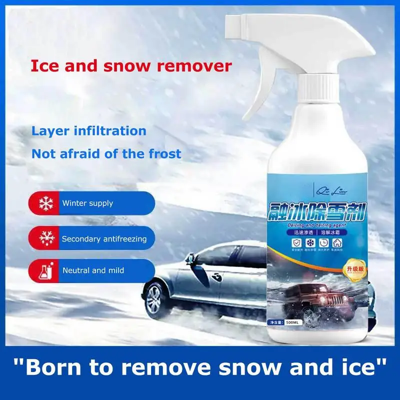 Auto Glass Deicer Melting Snow Window Ice Protection Defrost Frost Car  Windshield Deicing Snow Defrost Spray 500ml Christmas Gifts 