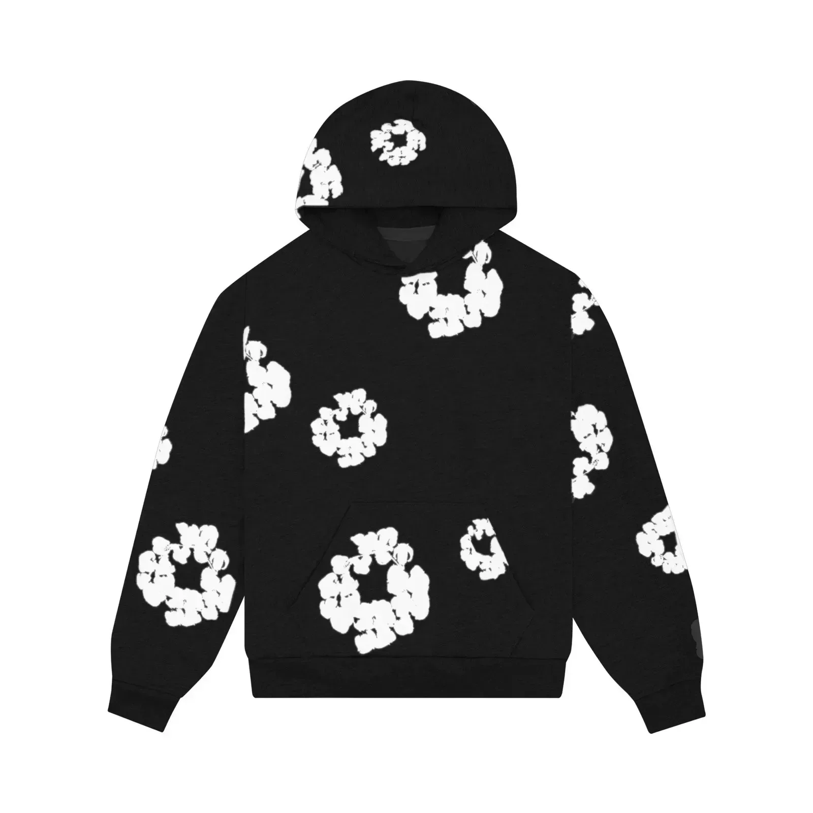 thumbnail image 1 of Sudadera con capucha para correr, estilo informal, estilo callejero, estilo europeo, con flores, de gran tamaño, unisex, para exteriores, 1 of 5