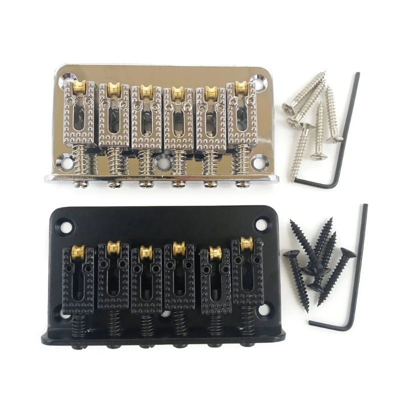 

78mm Guitar Roller Saddle Bridge Fixed Hardtail Saddle Bridge Top Load Tailpiece E56D
