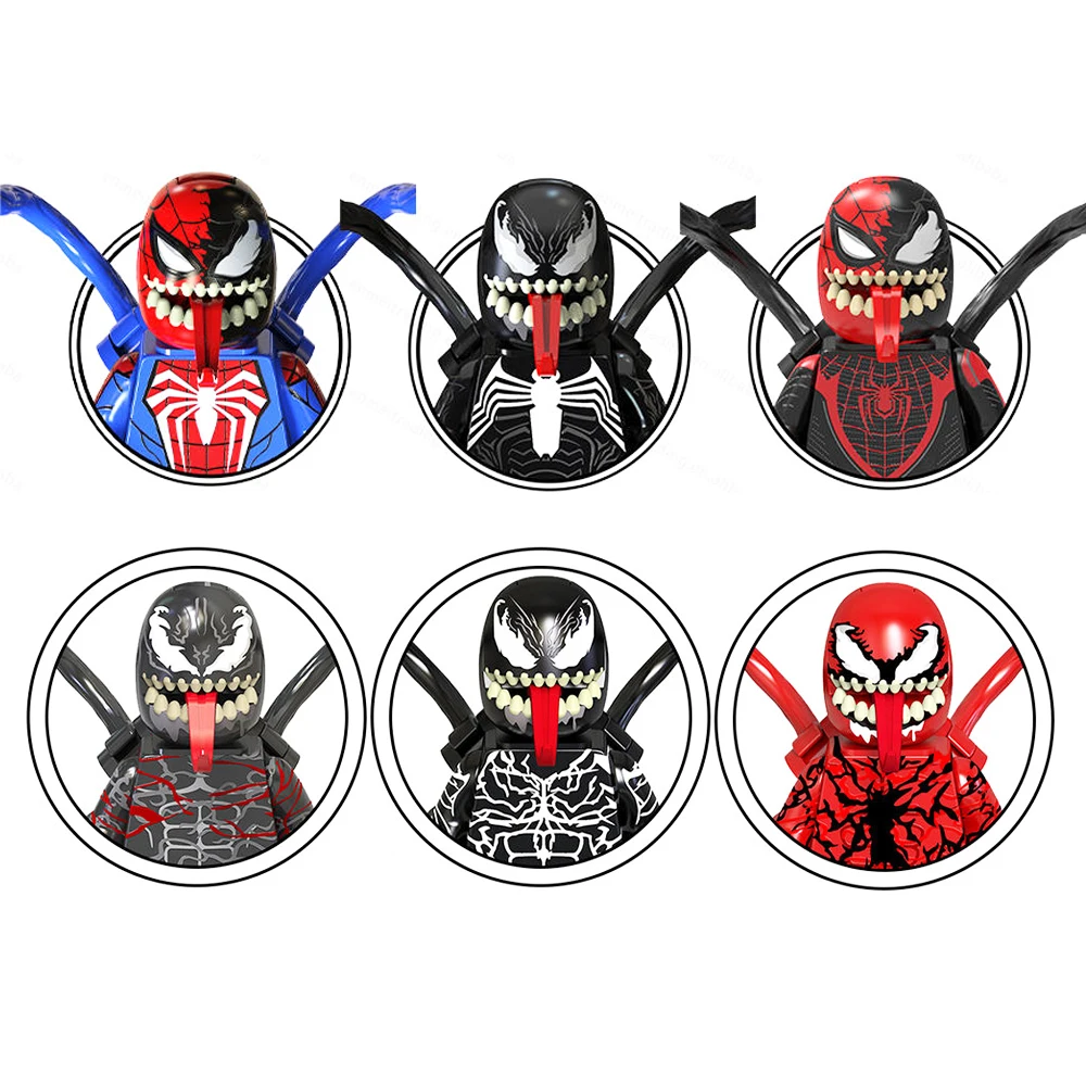 

GH0493 GH0494 TV1013 TV1017 Venoms Model Building Blocks Symbiote Bricks Riot Figure WM2199 Mini Carnage Figurines Toy