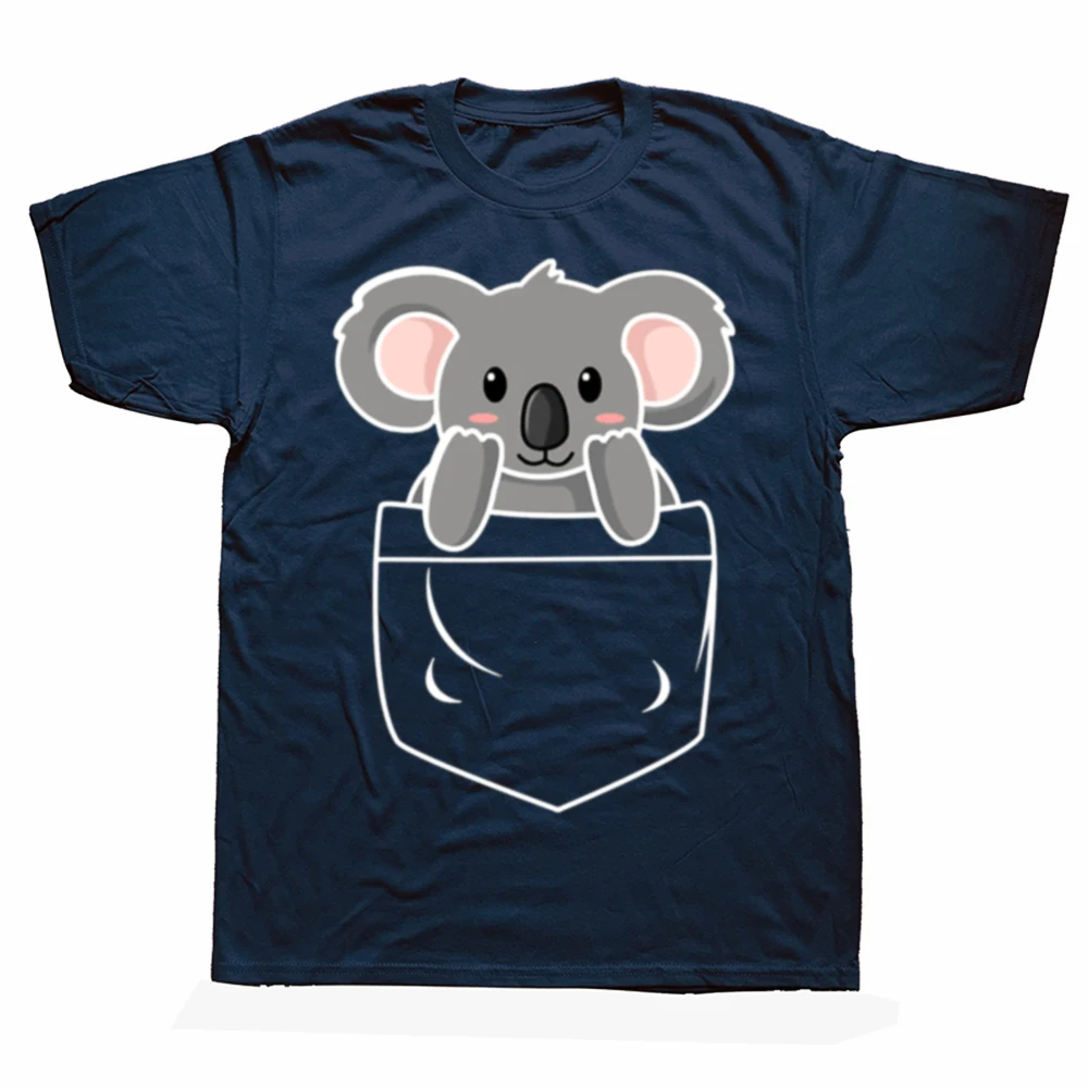Lustige Koala-In-the-Pocket-T-Shirts, Streetwear, kurzärmelig, Geburtstagsgeschenke, Herrenbekleidung, modisch, lässig, locker, übergroßes T-Shirt