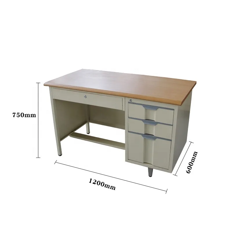 

China Luoyang Factory KD Office Furniture Metal Steel Office Computer Table Office Desk with Drawers