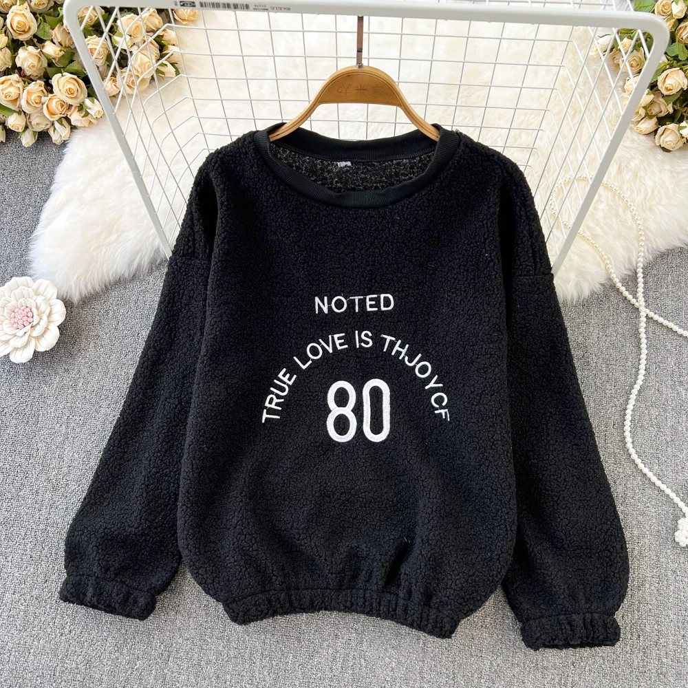 

Женский свитшот из овечьей шерсти, с круглым вырезом