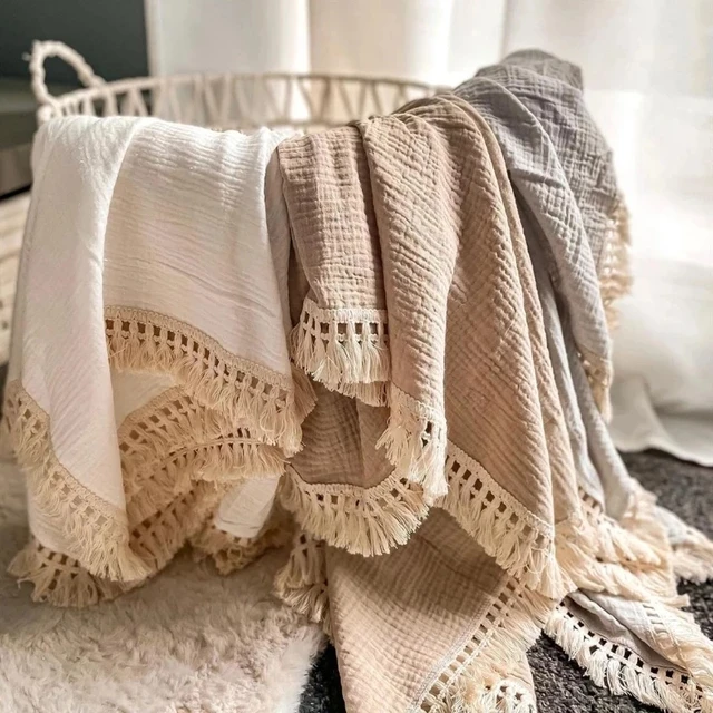 couette bebe en mousseline de coton, couvertures d'emmaillotage pour bébé