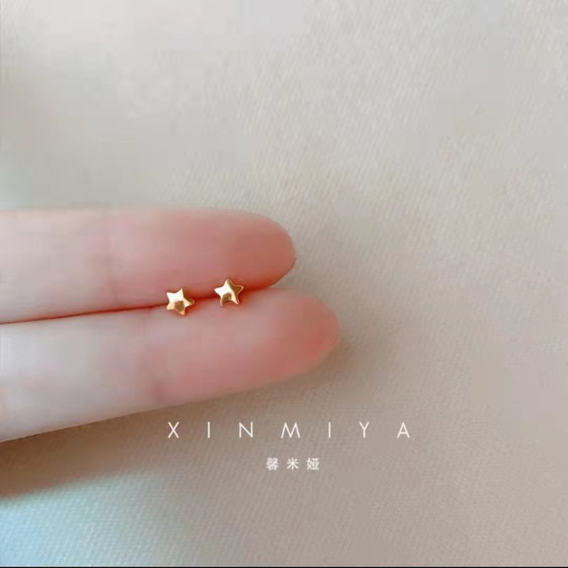 Sterling Silver Korean Mini Small Love Cross Stars Stud Earrings for Women Student Teen Banquet Wedding Jewelry Accessories