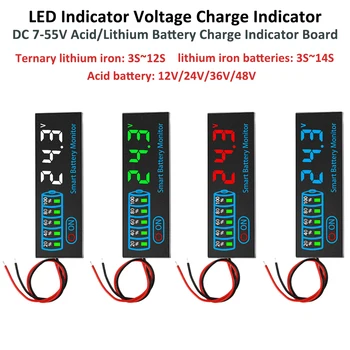 DC 7-55V Acido/Litio Indicatore di carica della batteria universale Scheda LED D isplay Indicatore di carica di tensione 20MA con allarme