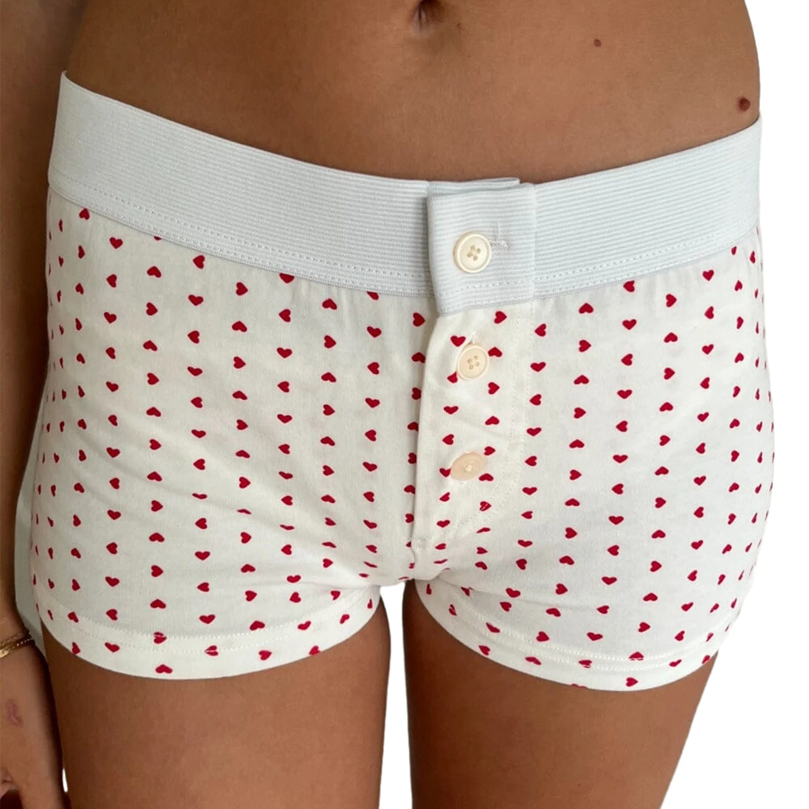 Women Loungewear Shorts Button Floral Print Y2k Fairycore Grunge Low Rise Sexy Micro Shorts Slim Fit Pajama Bottoms Sleep Shorts_ecoleips.com