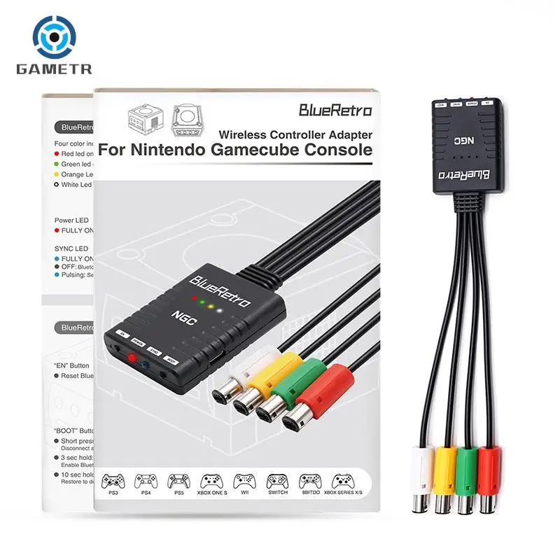 Blueretro Per Nintendo Gamecube Console Controller Di Gioco Wireless Adattatore Per Ps3 Ps4 Ps5 8Bitdo Switch Pro Wii Controller