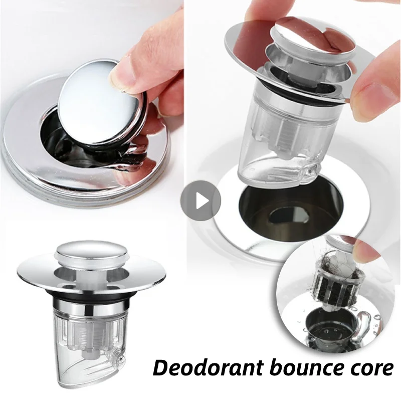 Universal Drains Copper Pop Up Bounce Core Basin Drain Filter Hair