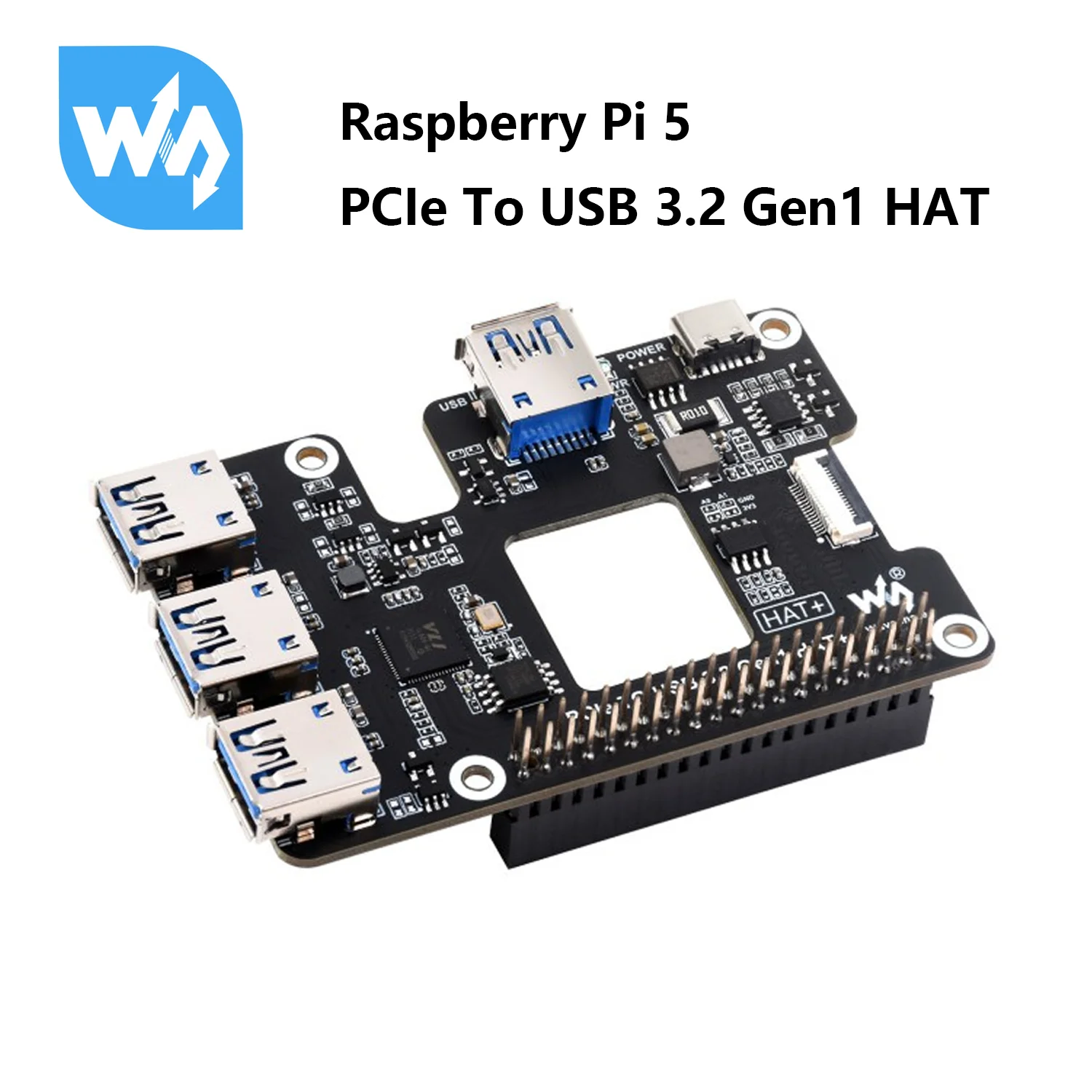 Cappello Da Pcie A Usb 3.2 Gen1 Per Raspberry Pi 5 Pcie A Hub Usb, Porte Usb Ad Alta Velocità 4X, Senza Driver, Plug And Play, Cappello + Standard