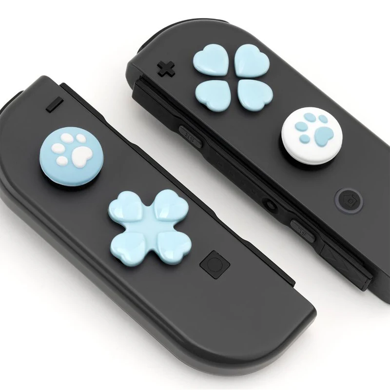 D 패드 이동 크로스 방향 버튼 ABXY 키 스티커 조이스틱 엄지 스틱 그립 커버 Nintend Switch OLED NS Joy-con 스킨 케이스