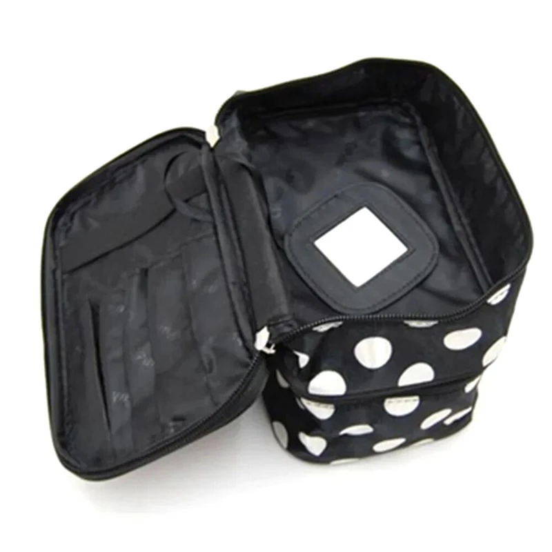 Large Capacity Cosmetic Bag Double Layer Zipper Women Makeup Bags Portable Travel Toiletries Organizer 5