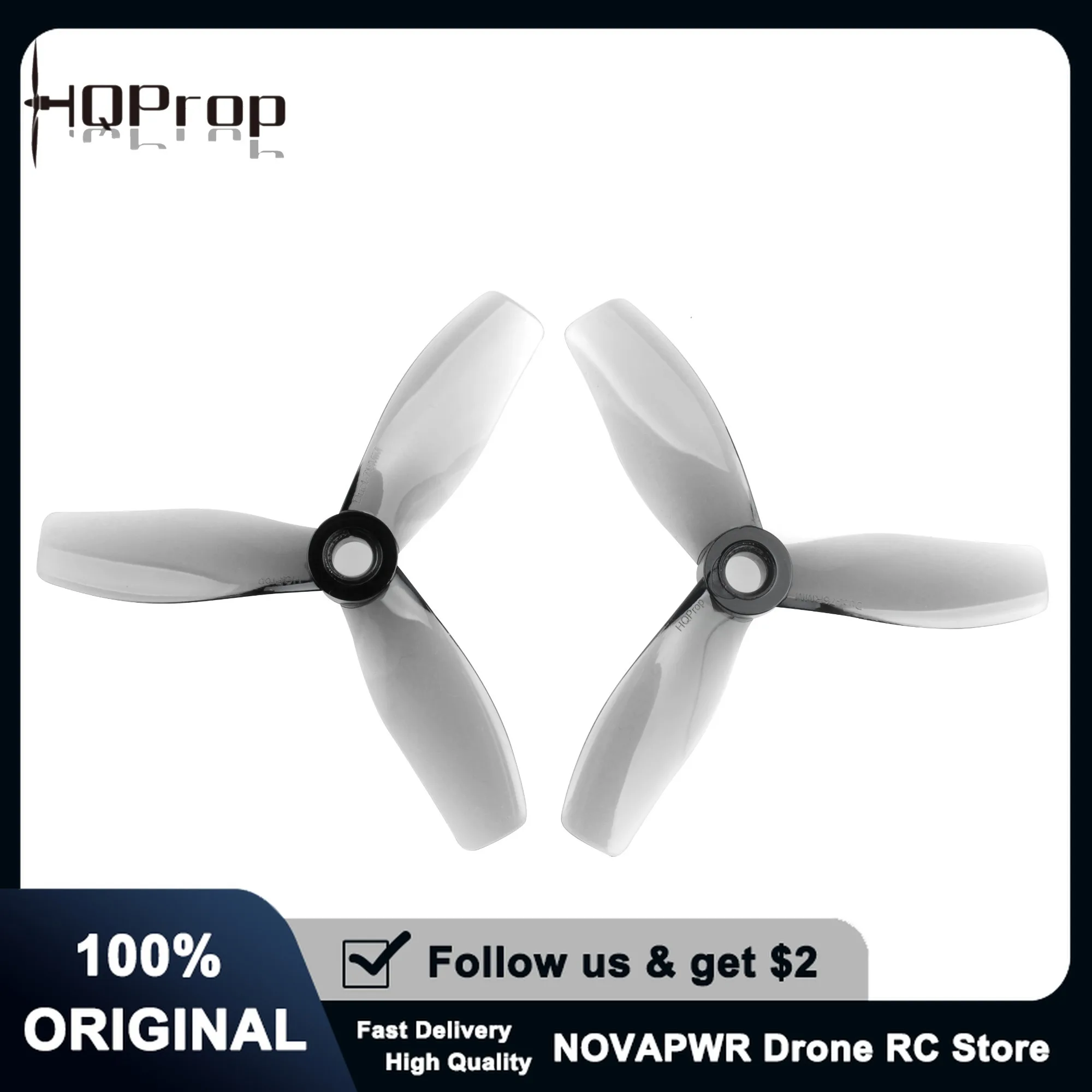 HQProp D76mm X3 Hélice Cinewhoop 3 pouces 2CW+2CCW Polycarbonate pour Drone FPV