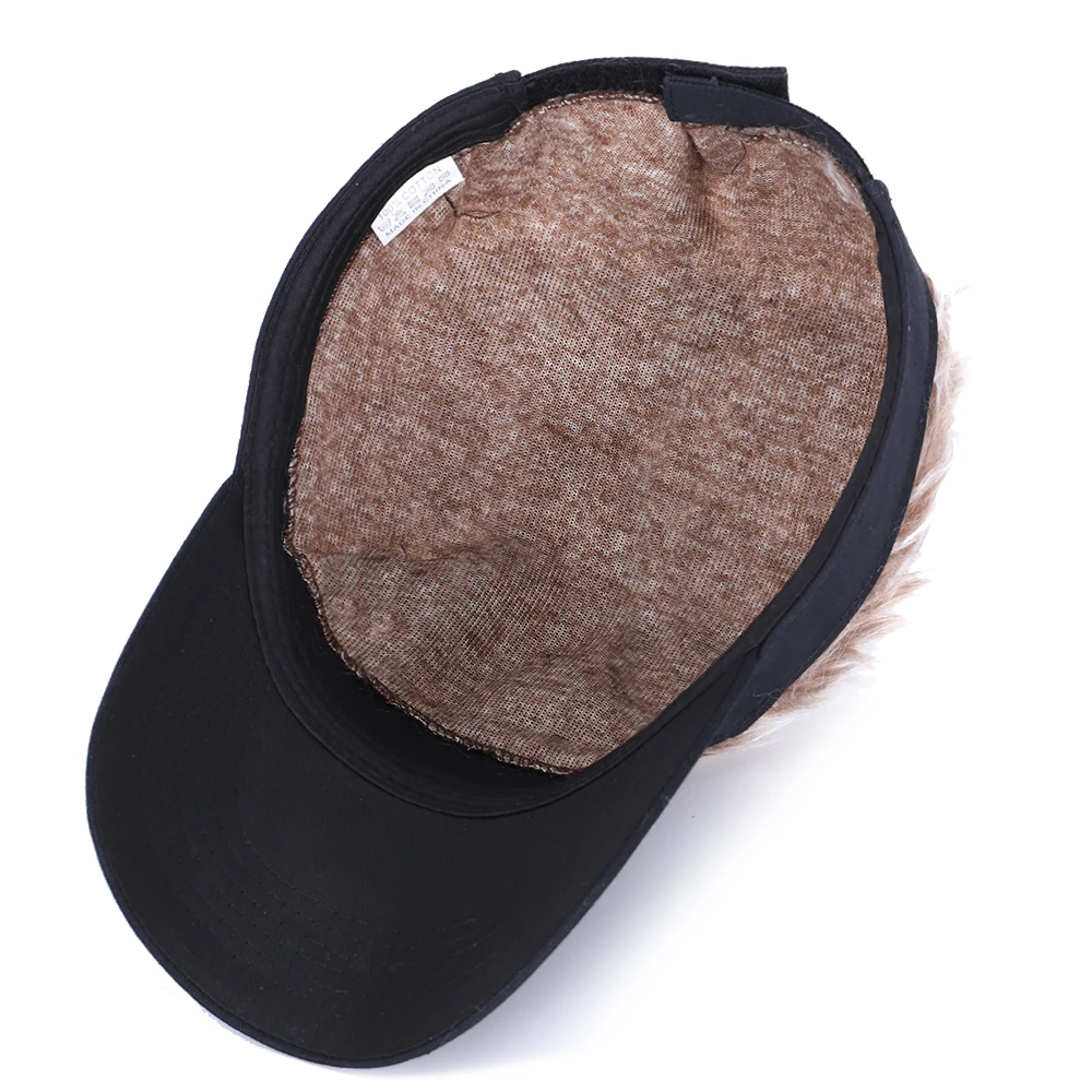 Baseball Cap with Fake Flair Hair Sun Visor for Men Women