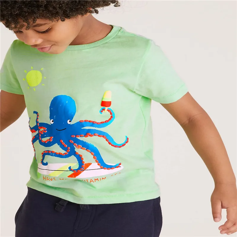Jumping Meters Summer Boys Tshirts With Animals Print Cotton Hot