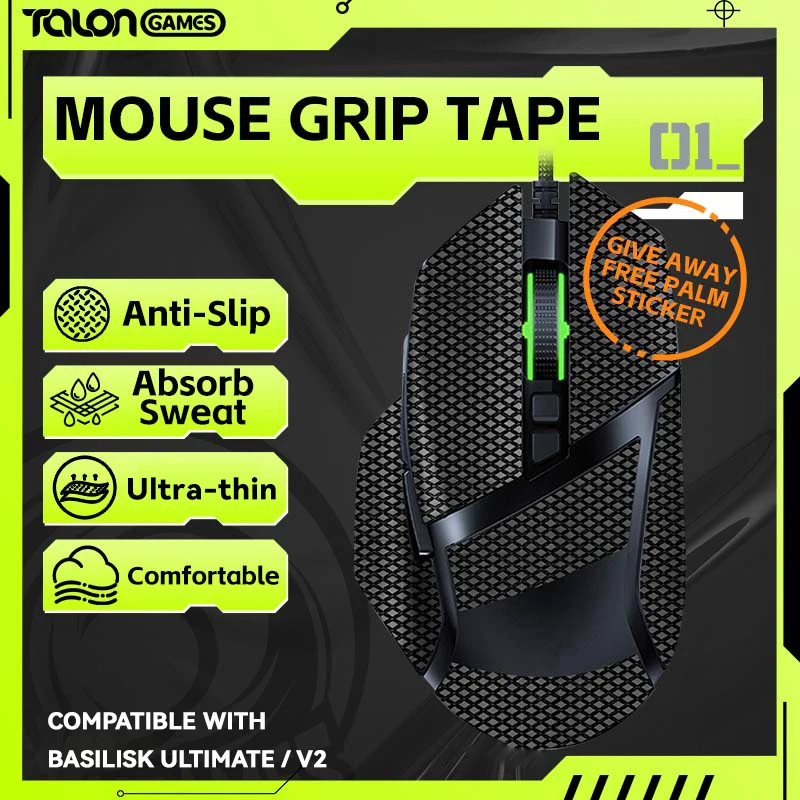 Fita de Aperto do Mouse Tendongame Anti-suor Antiderrapante Corte para Caber Fácil de Usar para Razer Final v2 Pacote
