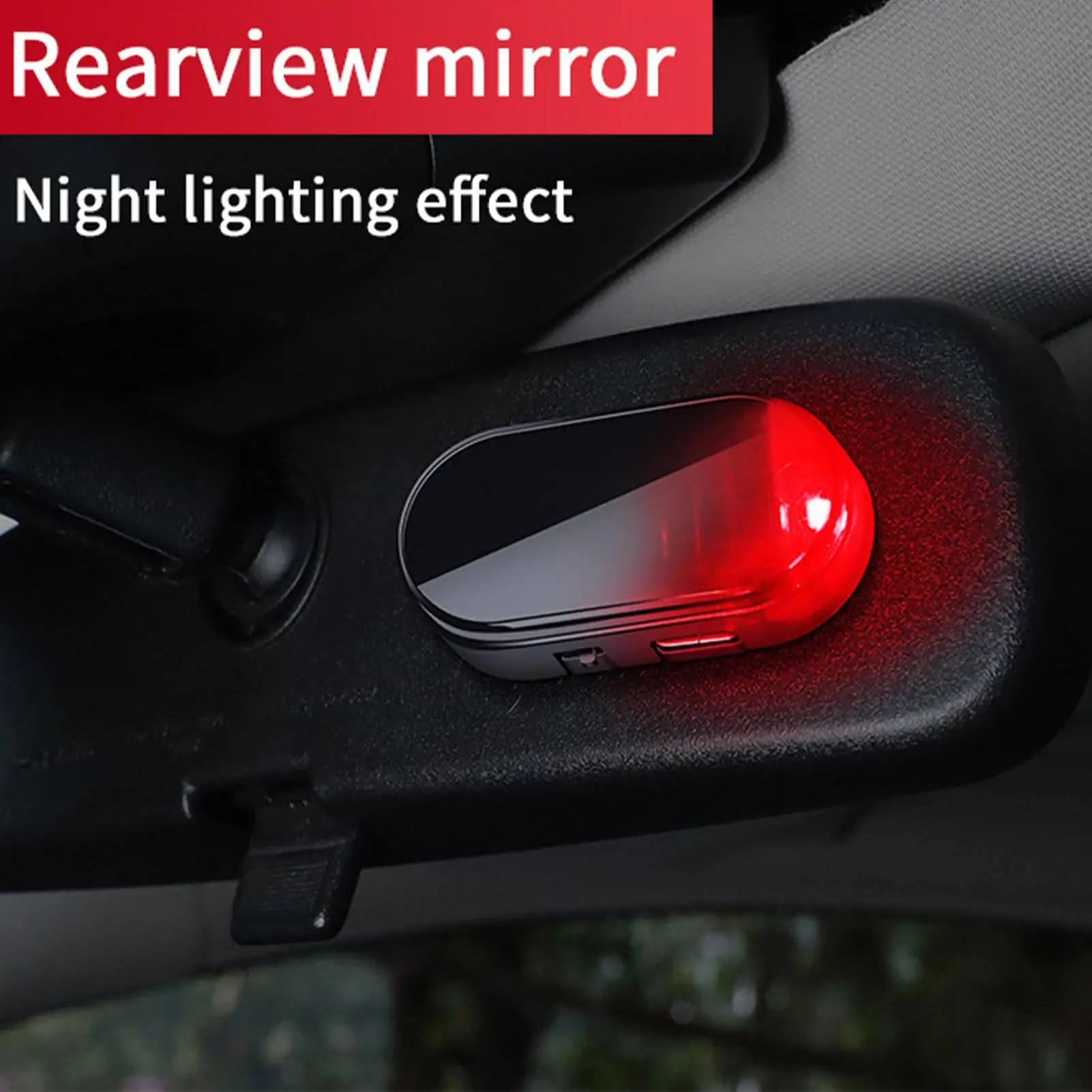 Solar-Powered LED Car Interior Anti-Theft Warning Light