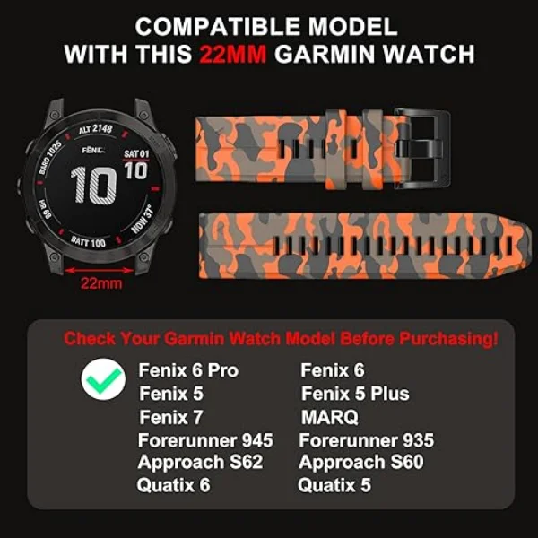Quickfit Silicone Smart Watch Strap, 22mm & 26mm