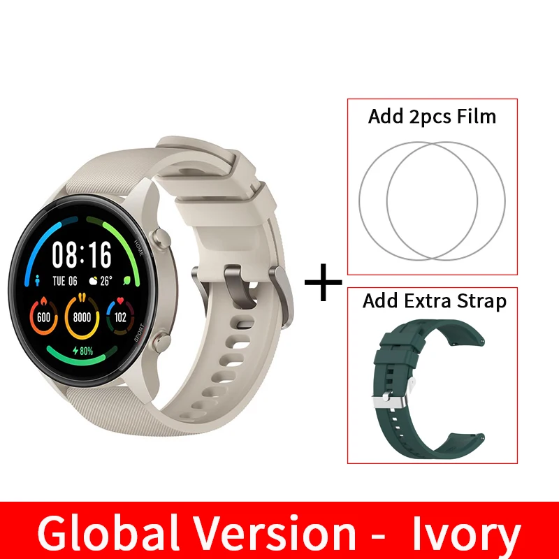 Global Version Xiaomi Mi Watch Blood Oxygen GPS Mi Smart Watch Bluetooth 5.0 Fitness Heart Rate Monitor 5ATM Waterproof 