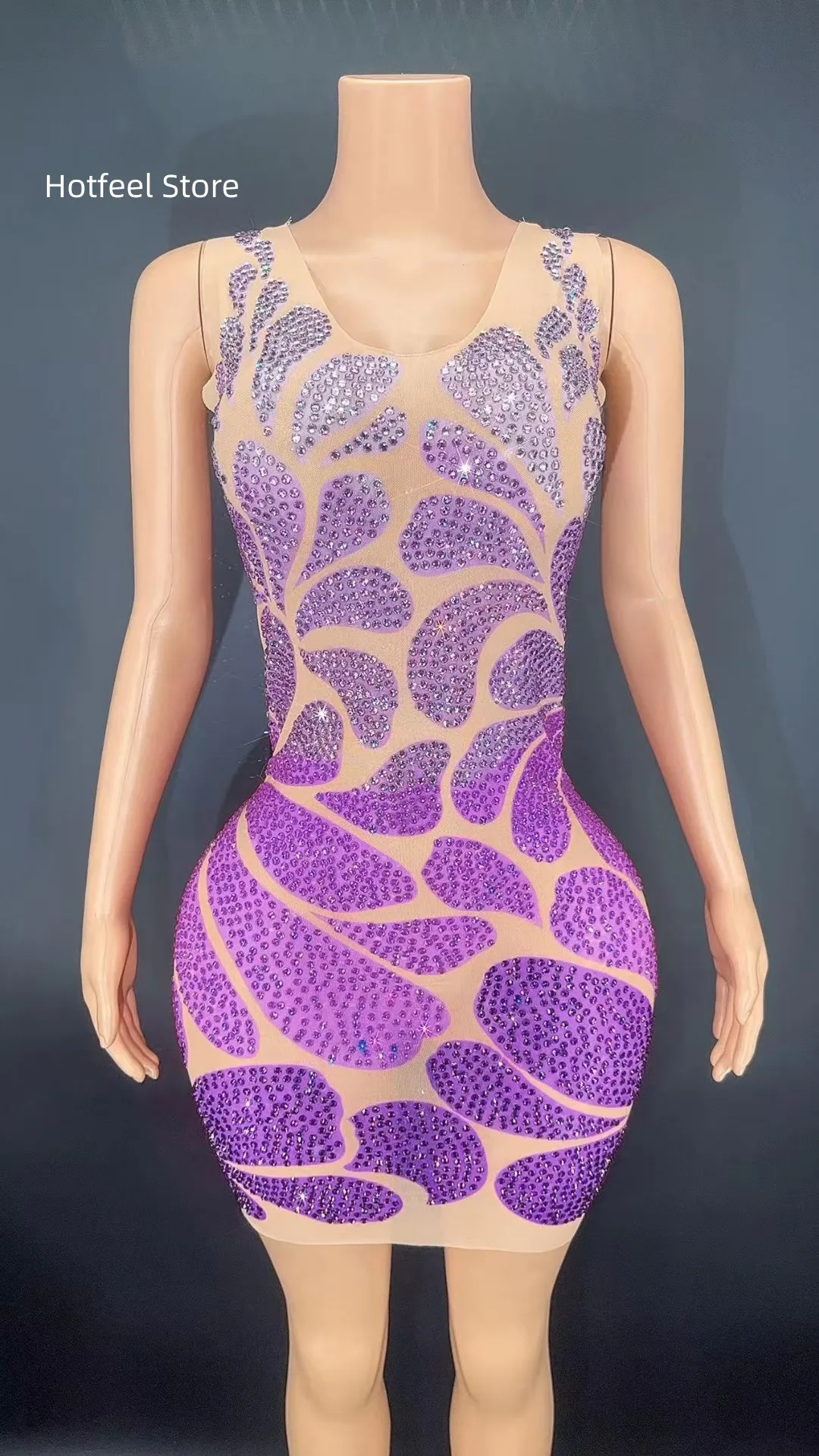 

Performance clothing color bubble sleeveless tight sexy short skirt nightclub show business show annual meeting shop bar color b