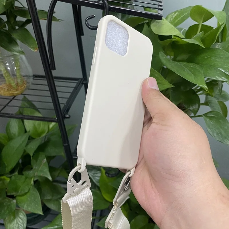 Crossbody Necklace Strap Silicone Phone Case with Lanyard Cord