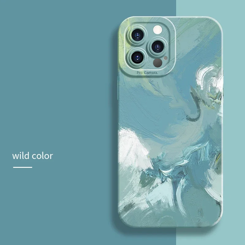 Artistic Watercolor Oil Painting Soft Matte Silicone Phone Case Cover
