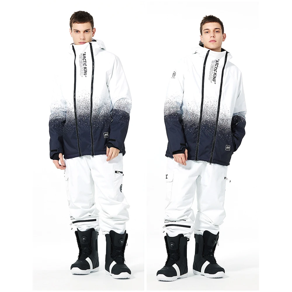 Ternos De Esqui das Mulheres novas Dos Homens Engrossado Engrossado Calças De Neve de Esqui Snowboards Definir Macacão À Prova de Vento Quente