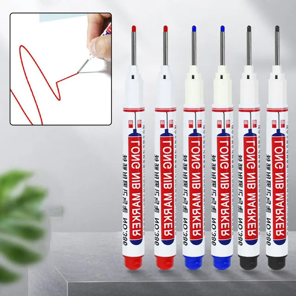Waterproof Long Head Markers Deep Hole Pen Metal Carpenter