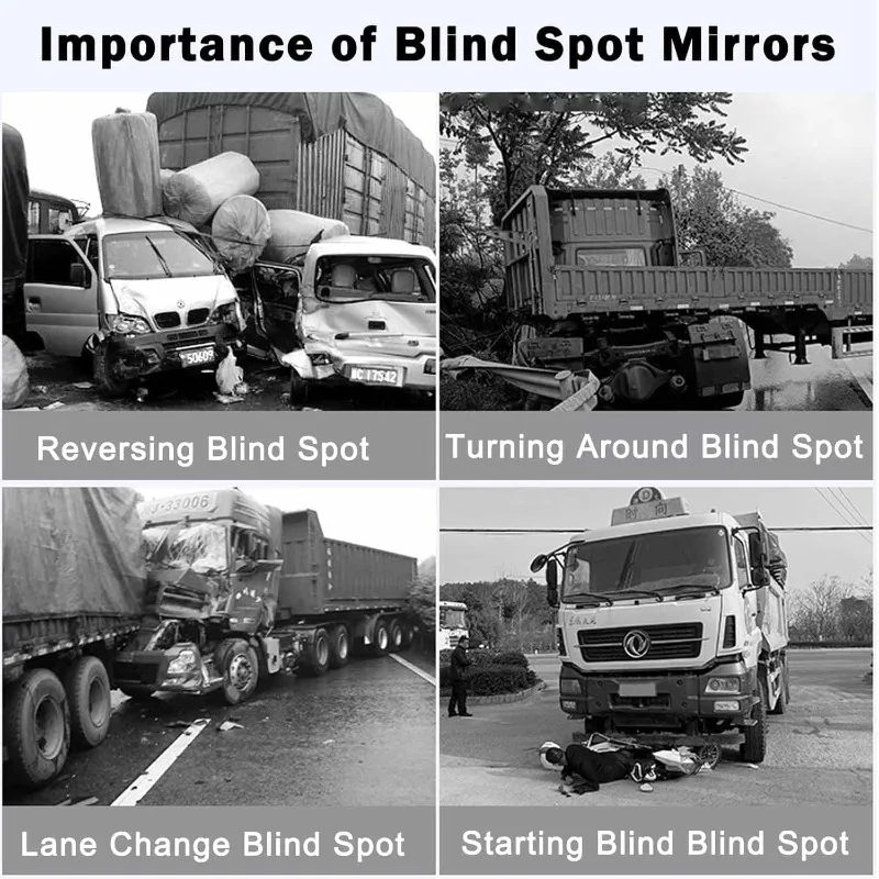 트럭 자동차용 사이드 미러 1개, 사각지대 미러, 원형 볼록 광각 방수  자동차 후방 미러 액세서리