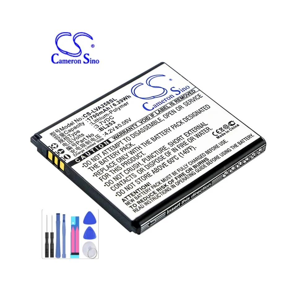 Batteria Per Lenovo Bl253 Motorola A2580 A2860 Mbp50 Mbp855 Muslimp50 Mbp50-G2 Mbp50Pu 1700Mah / 6.29Wh Li-Polimero