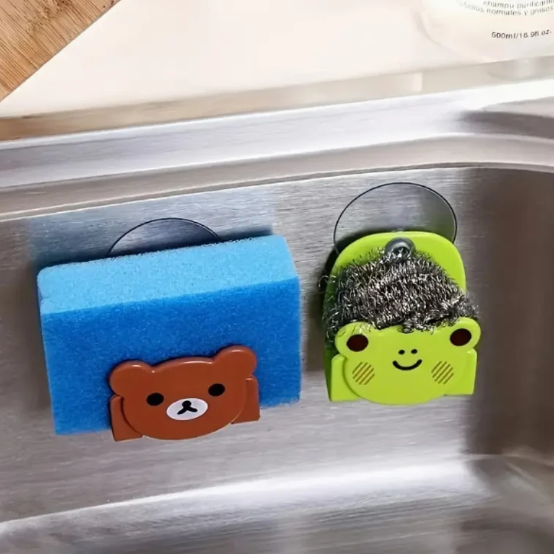 1PC Kitchen Suction Cup Sink Drain Rack Sponge Storage Holder Kitchen Sink Soap Rack Drainer Rack Bathroom Accessories Organizer 3