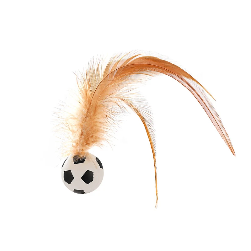 thumbnail image 1 of Pelota interactiva para gatos, pelota saltarina interactiva con plumas, juguetes para gatos y gatitos de interior, 1 of 5