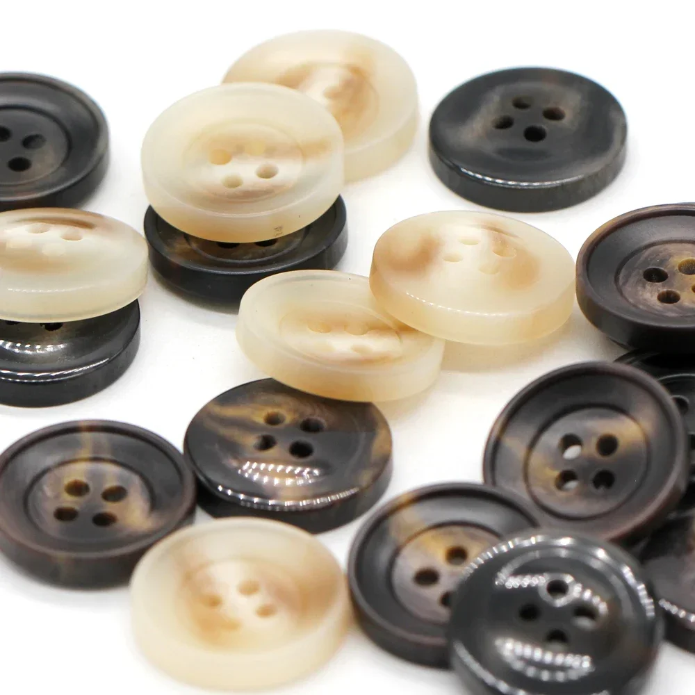 DOTOLLE 15/20/25mm Classical Horn Resin Buttons for Clothes Man Coat Suit Handmade Decorations Sewing Supplies 2