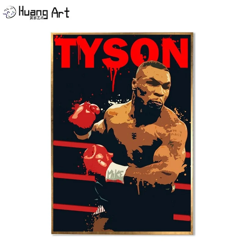 

Wholesale Price Handmade King Of The King Boxing Emperor Mike Tyson Oil Painting On Canvas For Wall Decoration Portrait Artwork