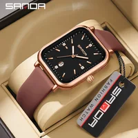 SANDA 1134 Women's Square Quartz Watch Black Fashion Crystal Waterproof Date Pointer Wristwatches for Ladies Watches Gift 1