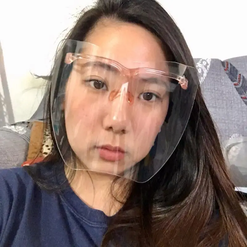 Visera Protectora Facial Completa Transparente - Antivaho, Antisaliva, Con Gafas, Ideal Para Trabajo Y Actividades Diarias (5 Unids)