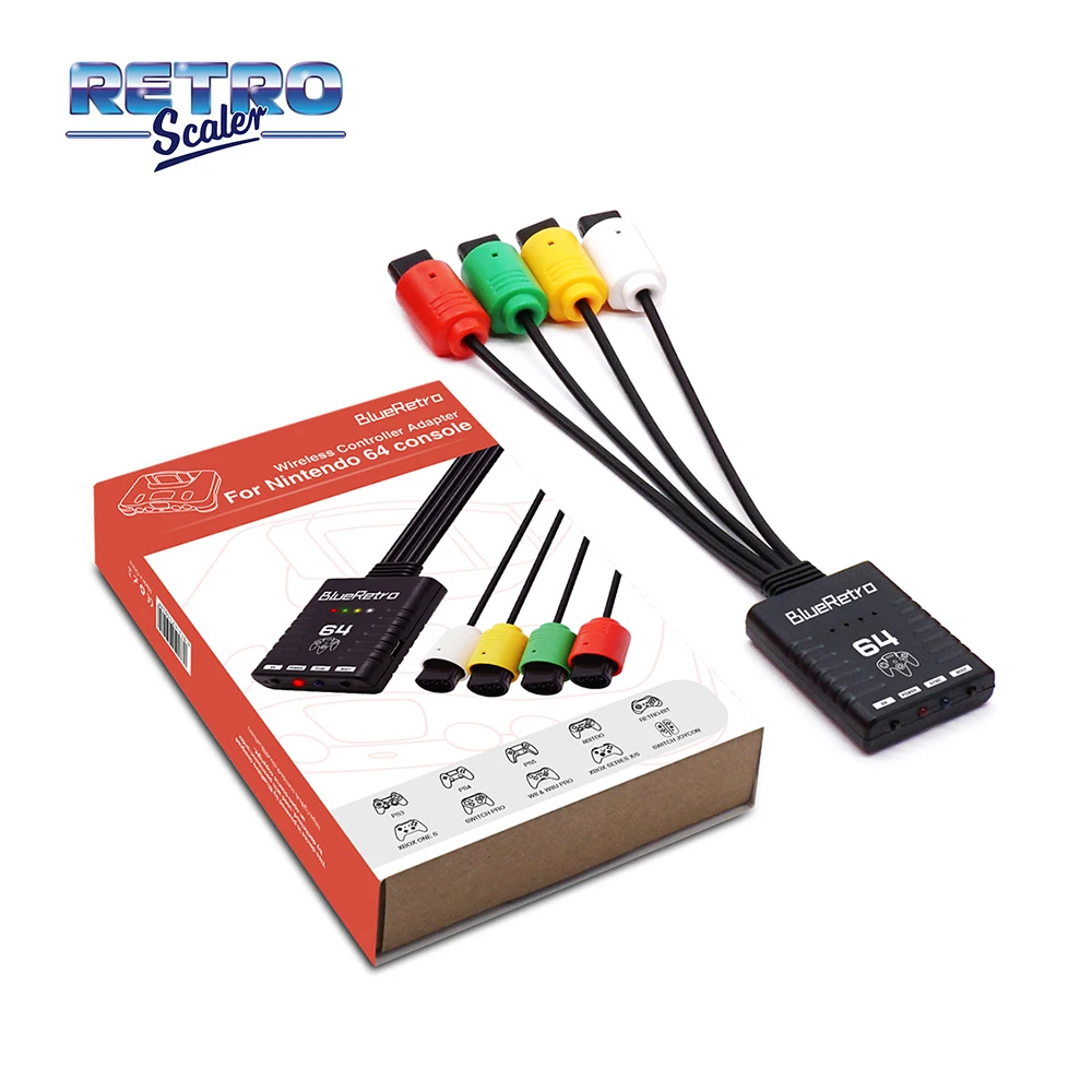 Retroscaler-blueretro Controlador de Jogo sem Fio Adaptador para Nintendo 64 Console N64 Suporte até Quatro - Image 2